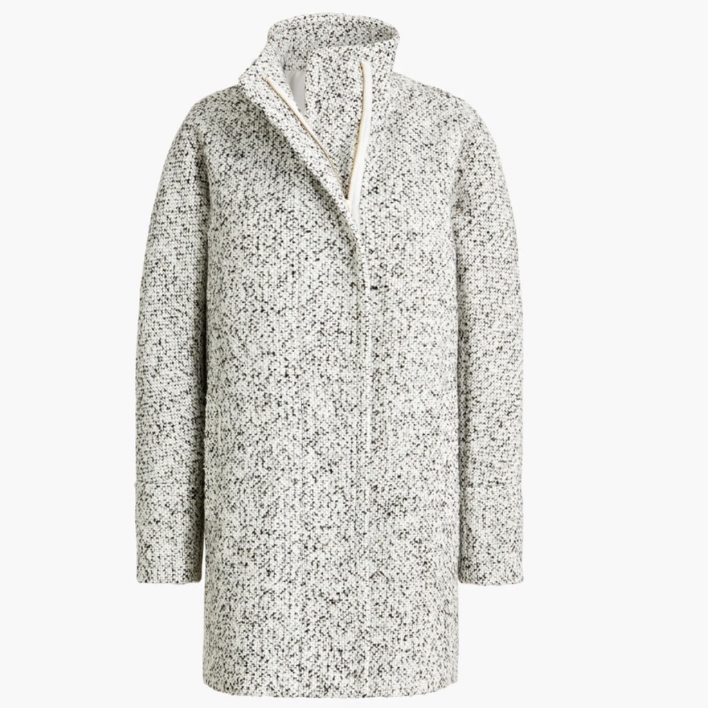 J Crew Womens City Jacket Boucle Black  White Size 00